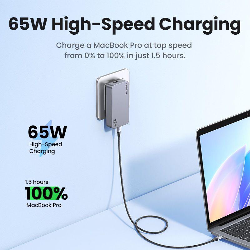 Carregador de Tomada UGREEN X753 Nexode Pro Ultra Slim (65W - Power Delivery - GaN - Cinza), miniatura 5