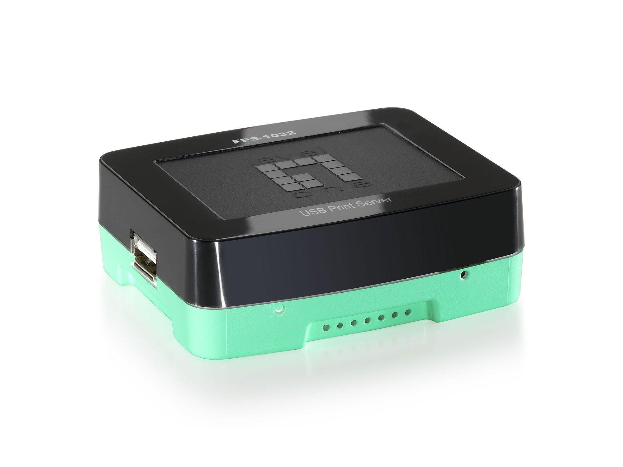 Servidor de Impressão LEVELONE FPS-1032 (RJ-45 - 10,100 Mbit/s - Preto e Verde)