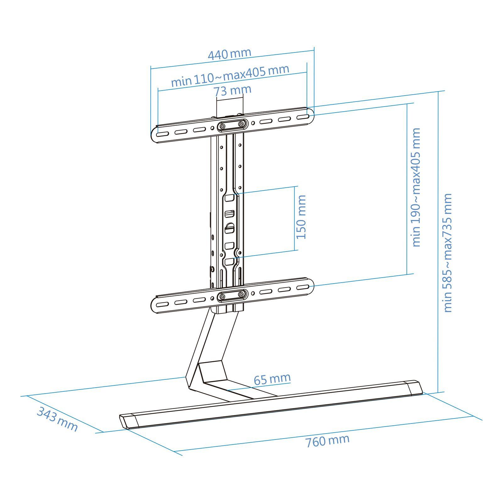 Suporte de Mesa para TV TOOQ DB3265F-B (32"-65" - Até 40 kg - Preto), miniatura 8