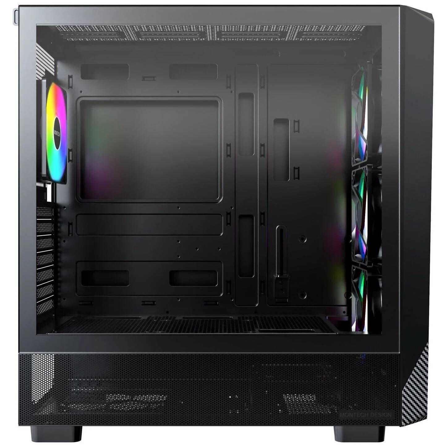 Caixa de Computador MONTECH X5 (Midi Tower - RGB multicolorida - 16,5 cm - Preto), miniatura 3