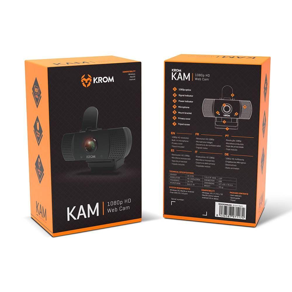 Câmara Web KROM Kam (Full HD - 30 fps - 1920 x 1080 pixels - Preto) — miniatura 3
