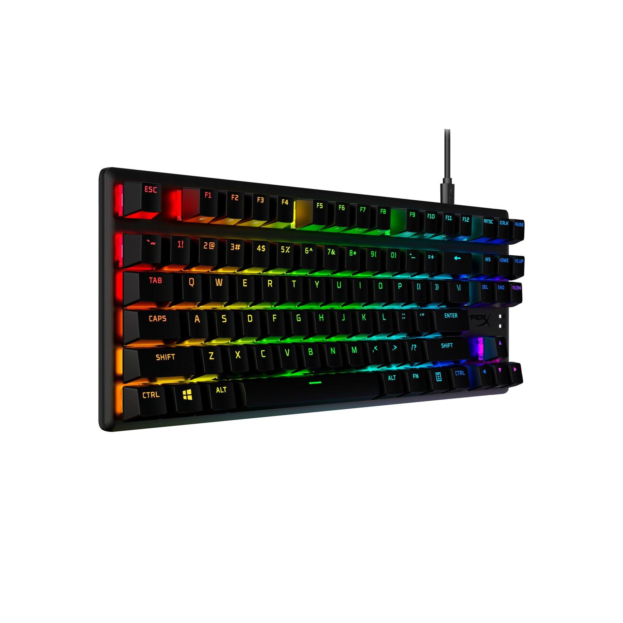 Teclado HYPERX Alloy Origins Core PBT (US - HyperX Blue - USB - Preto)