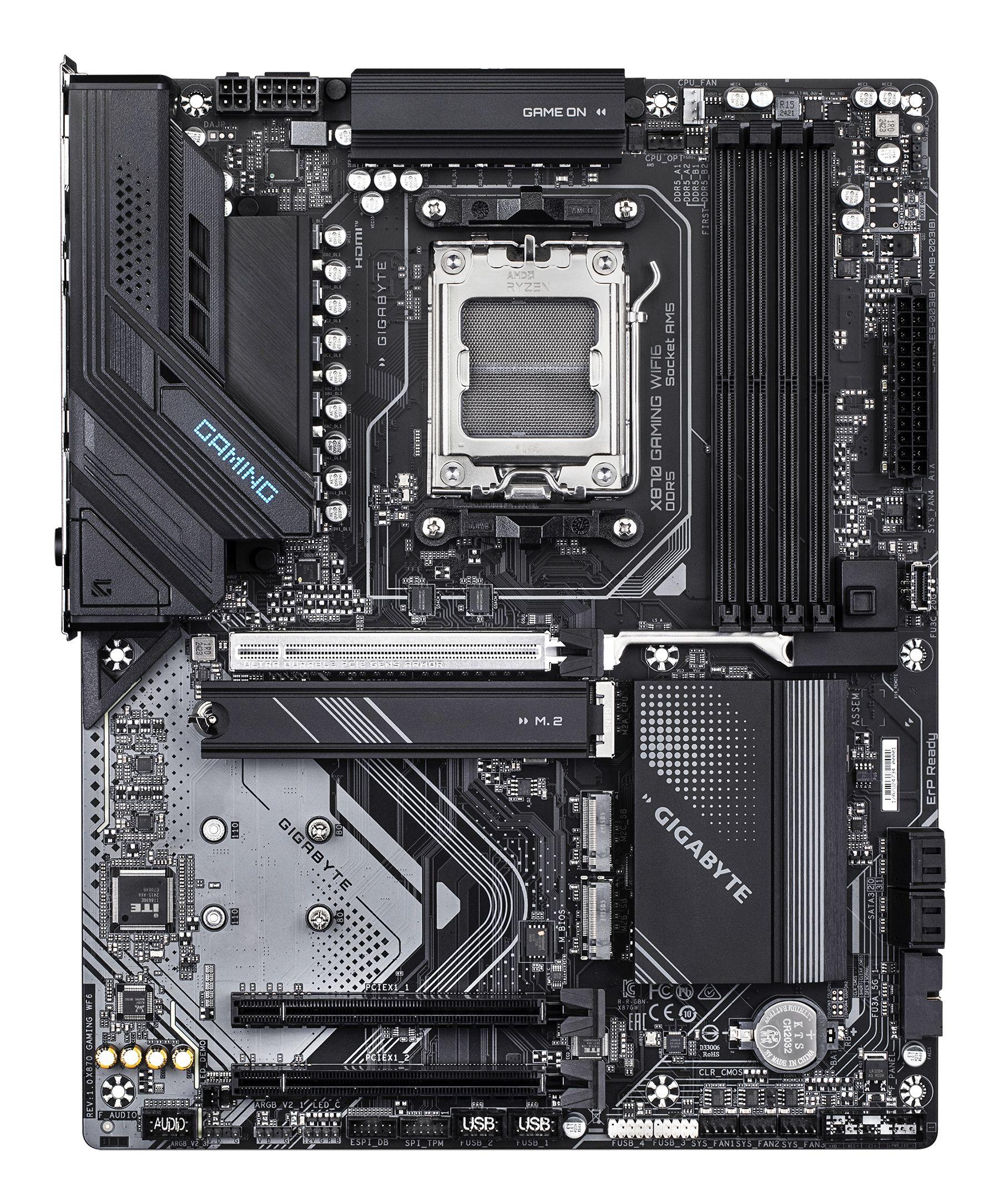 Motherboard GIGABYTE X870 GAMING WIFI6 (AM5 - AMD Ryzen 7 - ATX - Preto) — miniatura 2