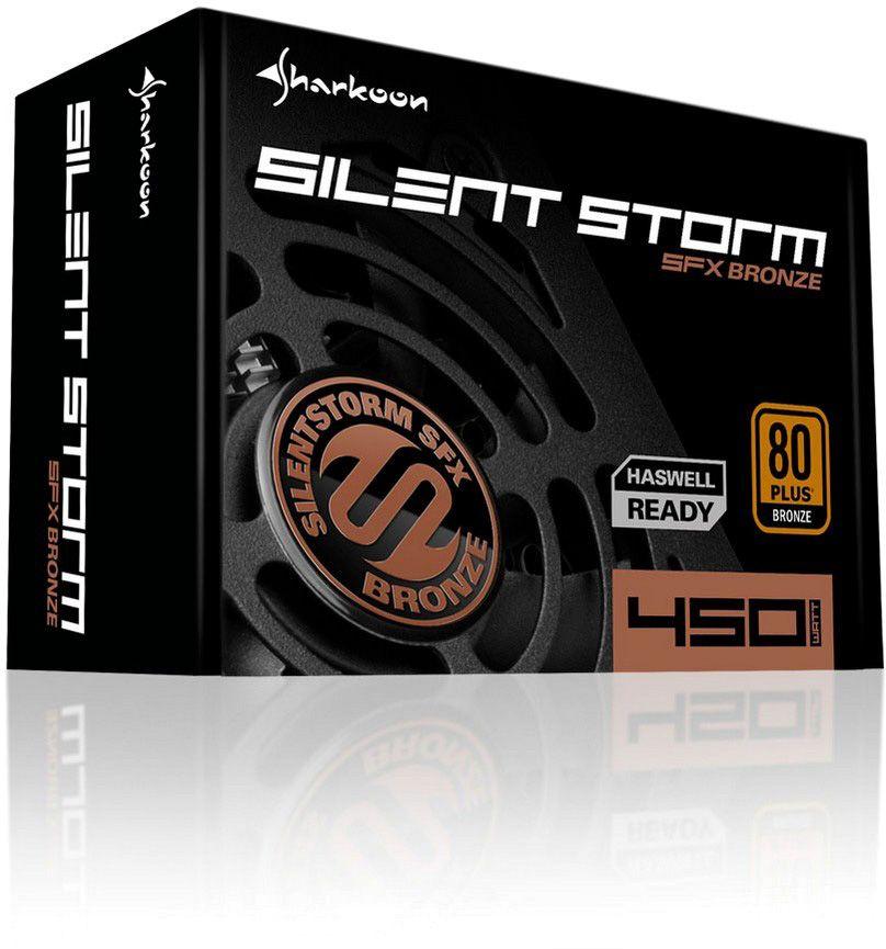 Fonte de Alimentação SHARKOON SilentStorm SFX (SFX 3.2 - 450 W - 80 PLUS Bronze - Preto), miniatura 3