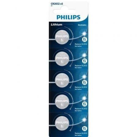 Pilha de Botão PHILIPS CR2032P5/01B (Lítio 3V - Pack de 5)