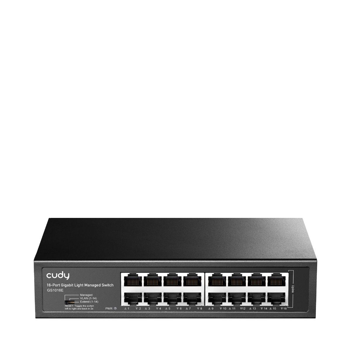 Switch Smart Managed CUDY GS1016E 1.0 (Gigabit Ethernet - 10/100/1000 Mbps - 0,5 MB - Preto)