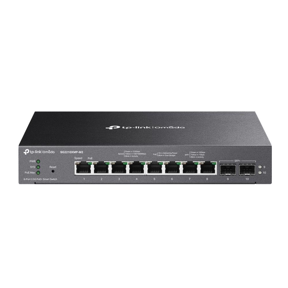 Switch Gerido TP-LINK Omada SG2210XMP-M2 (2.5G Ethernet - 10, 100, 1000, 2500 Mbit/s - 9 MB - Preto)