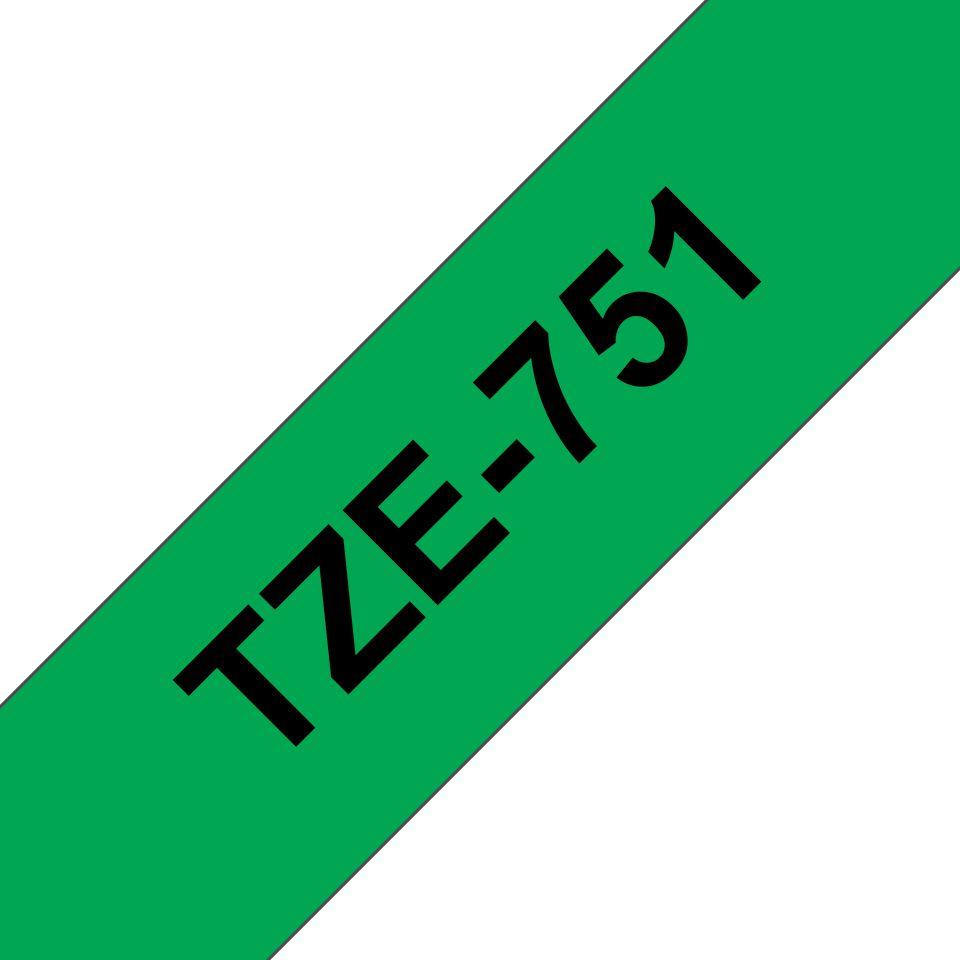 Fita de Impressão BROTHER TZe-751 (Preto sobre Verde)