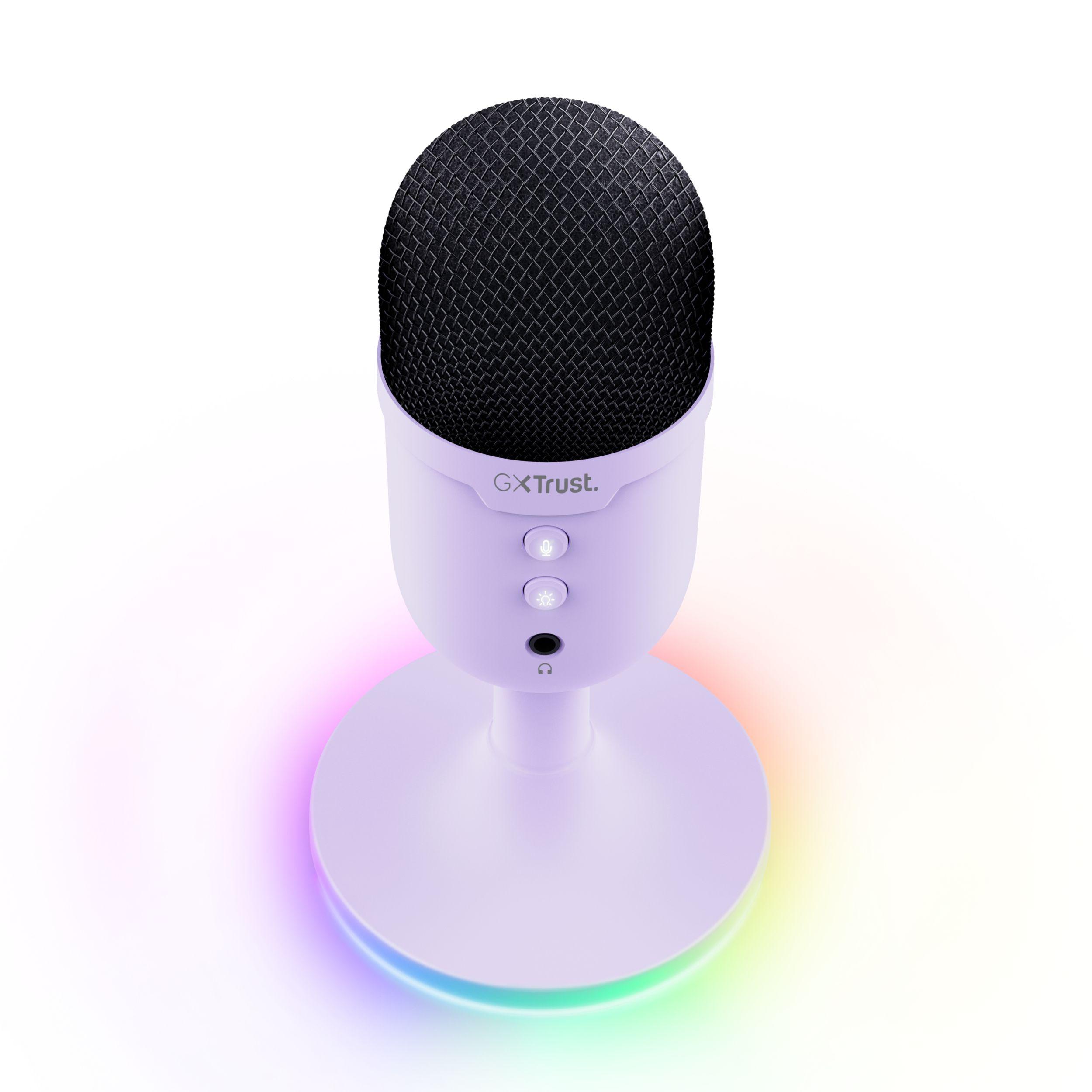 Microfone TRUST GXT 234P Yunix RGB (Microfone de mesa - Com fios - USB/3.5 mm - Roxo) — miniatura 4