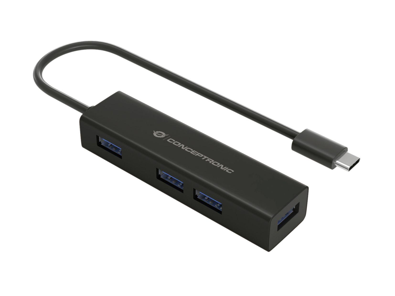 Hub USB-C CONCEPTRONIC HUBBIES07B (Preto)