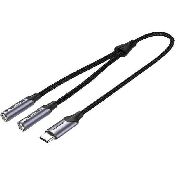 Adaptador de Áudio USB-C VENTION BGPHY (0,3 m - USB Type-C - 3,5 mm TRS - Preto), miniatura 2