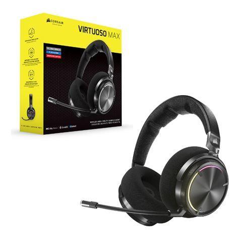 Headset Gaming CORSAIR VIRTUOSO MAX Wireless (Binaural - Sem fios - Intra-aural - Carbono)