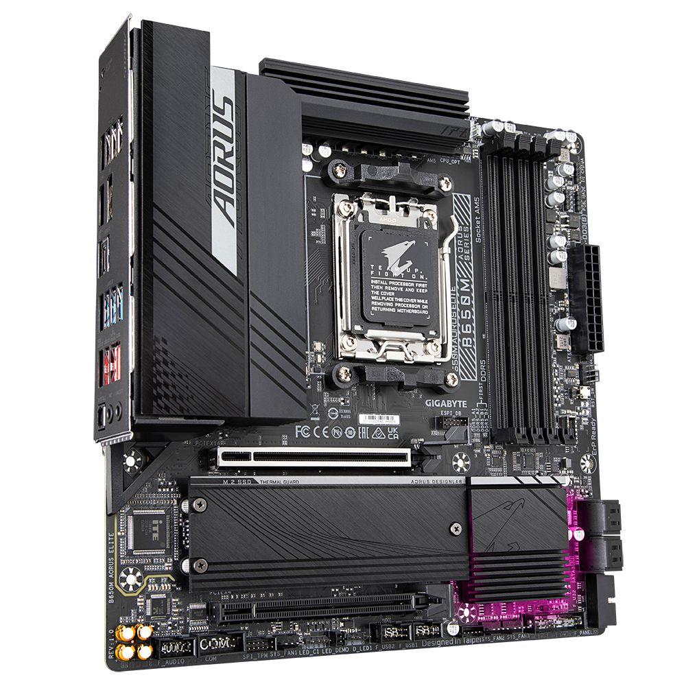 Motherboard GIGABYTE B650M AORUS ELITE (AM5 - Micro ATX - DDR5-SDRAM - Preto), miniatura 4
