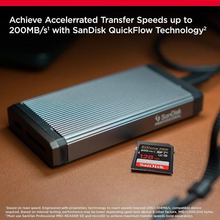 Cartão de Memória SANDISK Extreme PRO (128GB - Classe 10 - Até 200 MB/s - Preto), miniatura 2