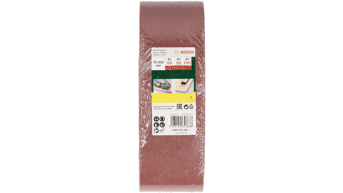 Conjunto de Cintas de Lixa BOSCH 2607017155 (75 x 533 mm) — miniatura 3