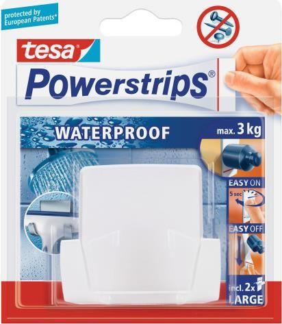 Gancho Duplo Adesivo TESA Powerstrips Waterproof Wave (Branco)
