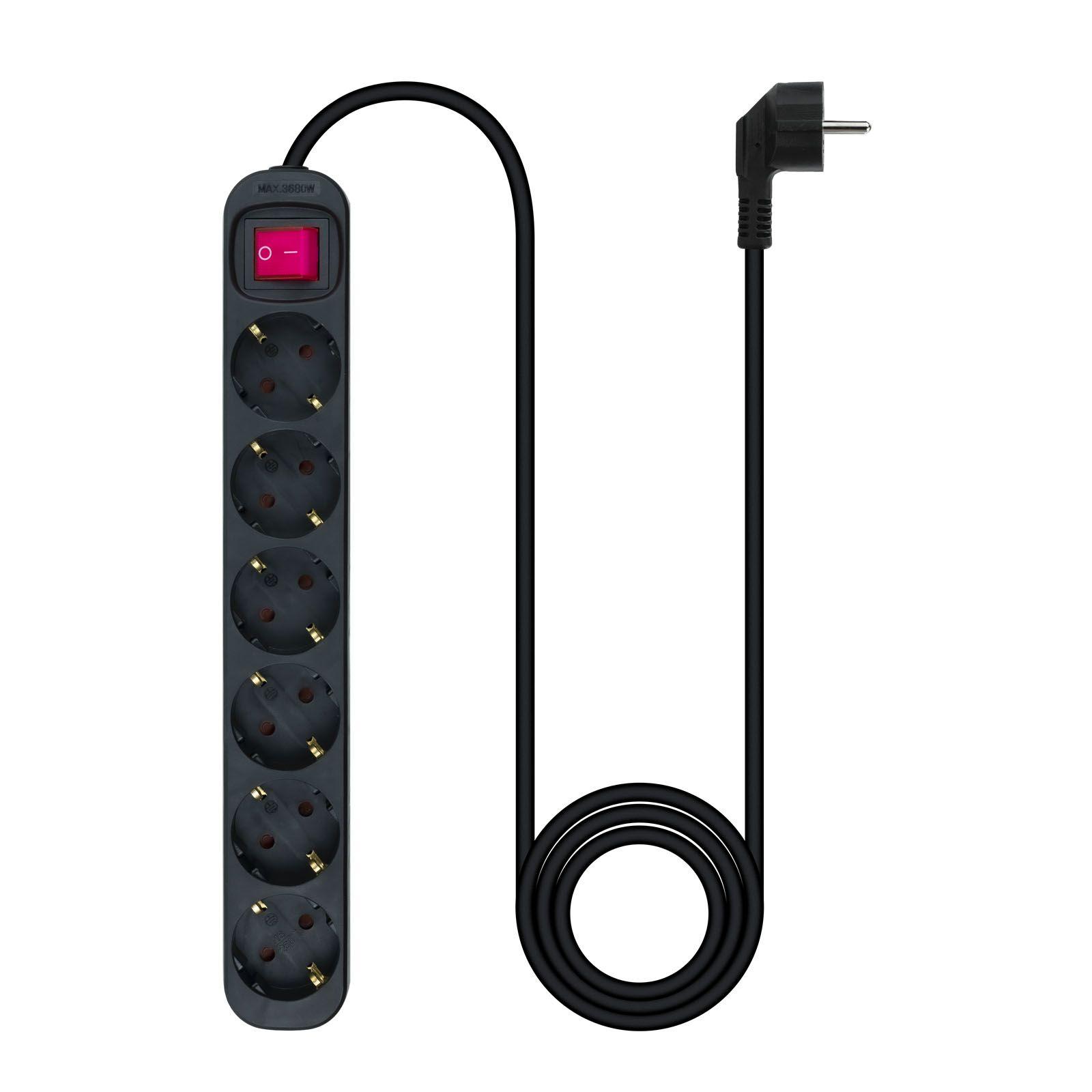 Régua de Tomadas NANOCABLE 10.37.0006-BK (1,4 m - Preto) — miniatura 2