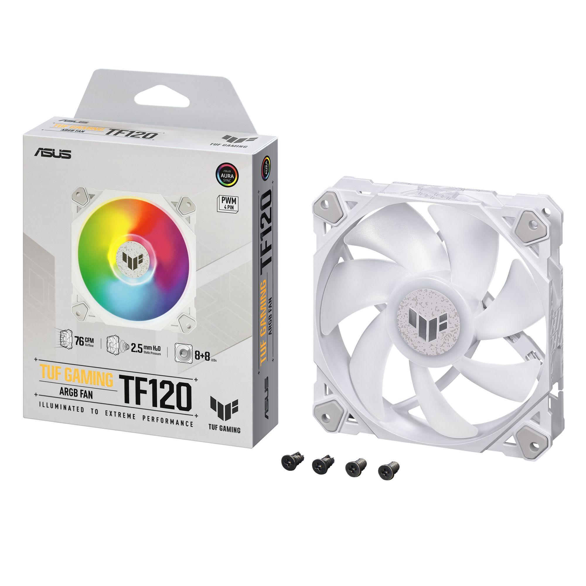 Ventoinha ASUS TUF Gaming TF120 ARGB White Edition (2,88 W - Branco), miniatura 7