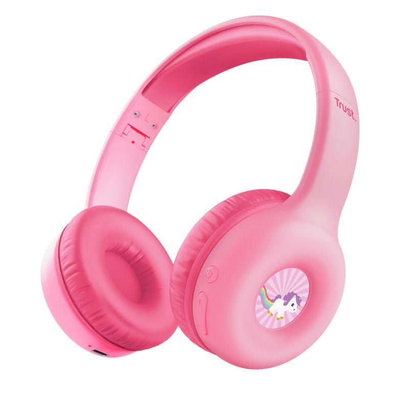 Auscultadores TRUST Nouna (Binaural - Com fios e sem fios - Supra-aural - Rosa)