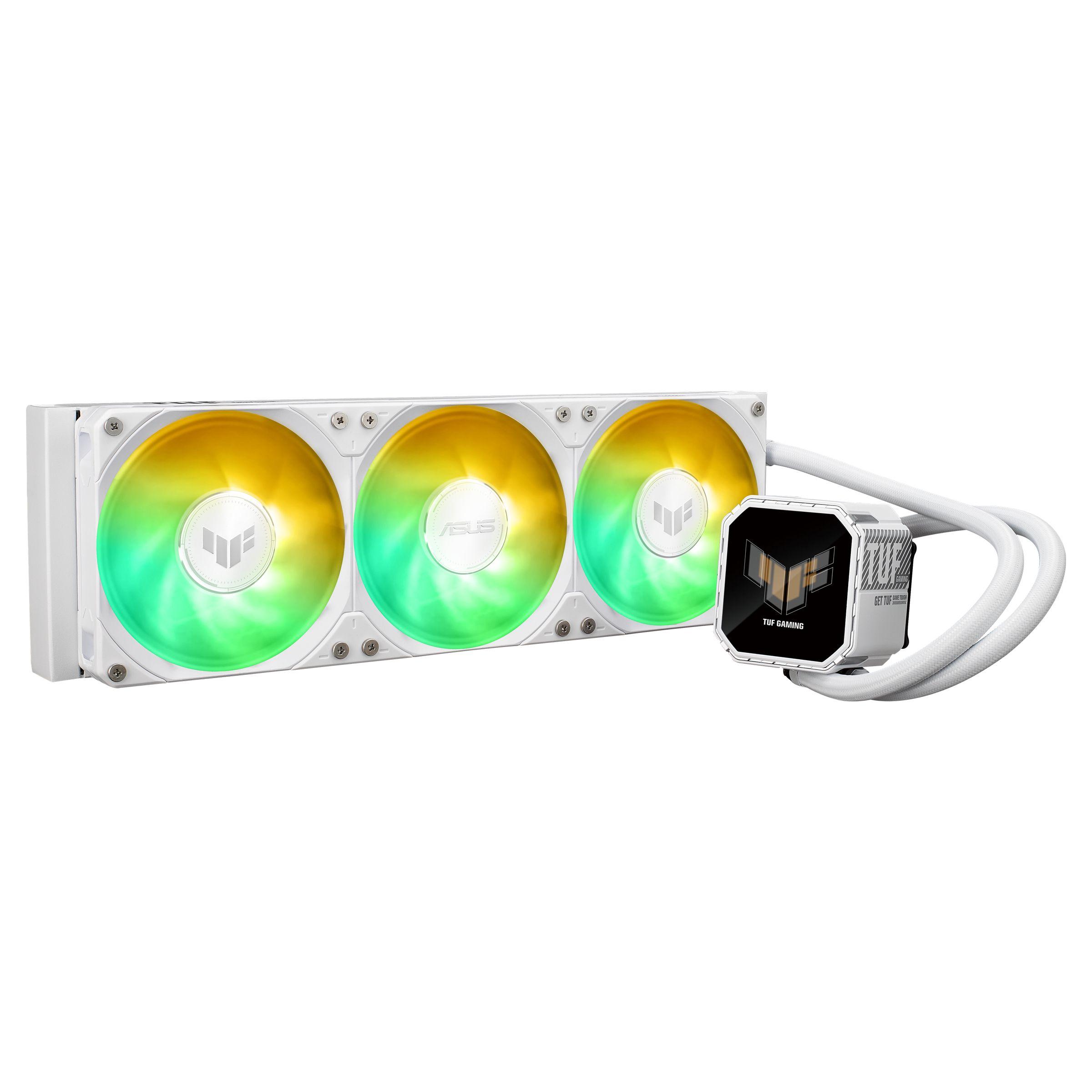 Sistema de Refrigeração Líquida Tudo-em-Um ASUS TUF Gaming LC III 360 ARGB LCD White Edition (120 mm - 3 ventoinhas - 2600 RPM - Branco)