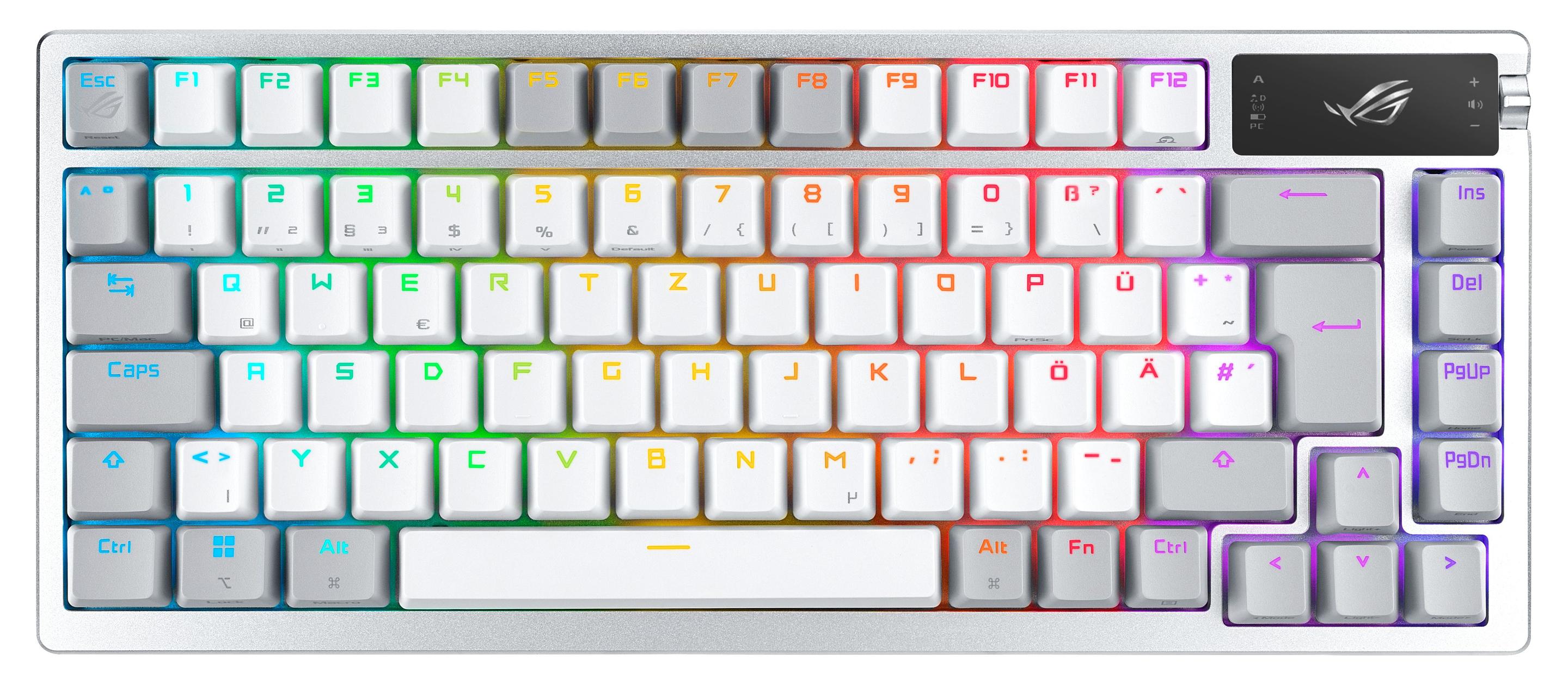 Teclado ASUS ROG Azoth White (Alemão - Interruptor de chave mecânico - 75% - Branco)