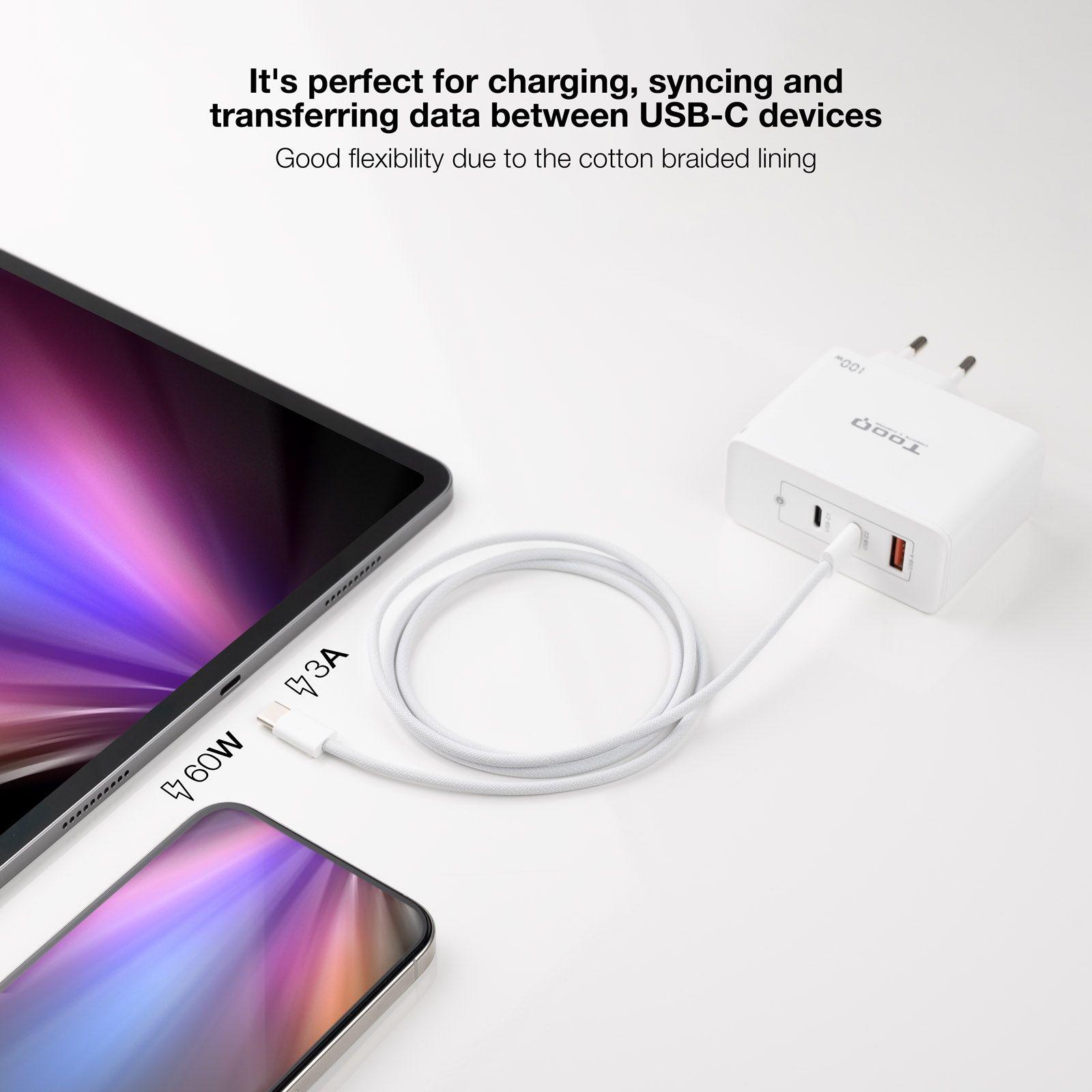 Cabo USB-C NANOCABLE 10.01.6001-CO (1 m - USB C - Branco) — miniatura 6