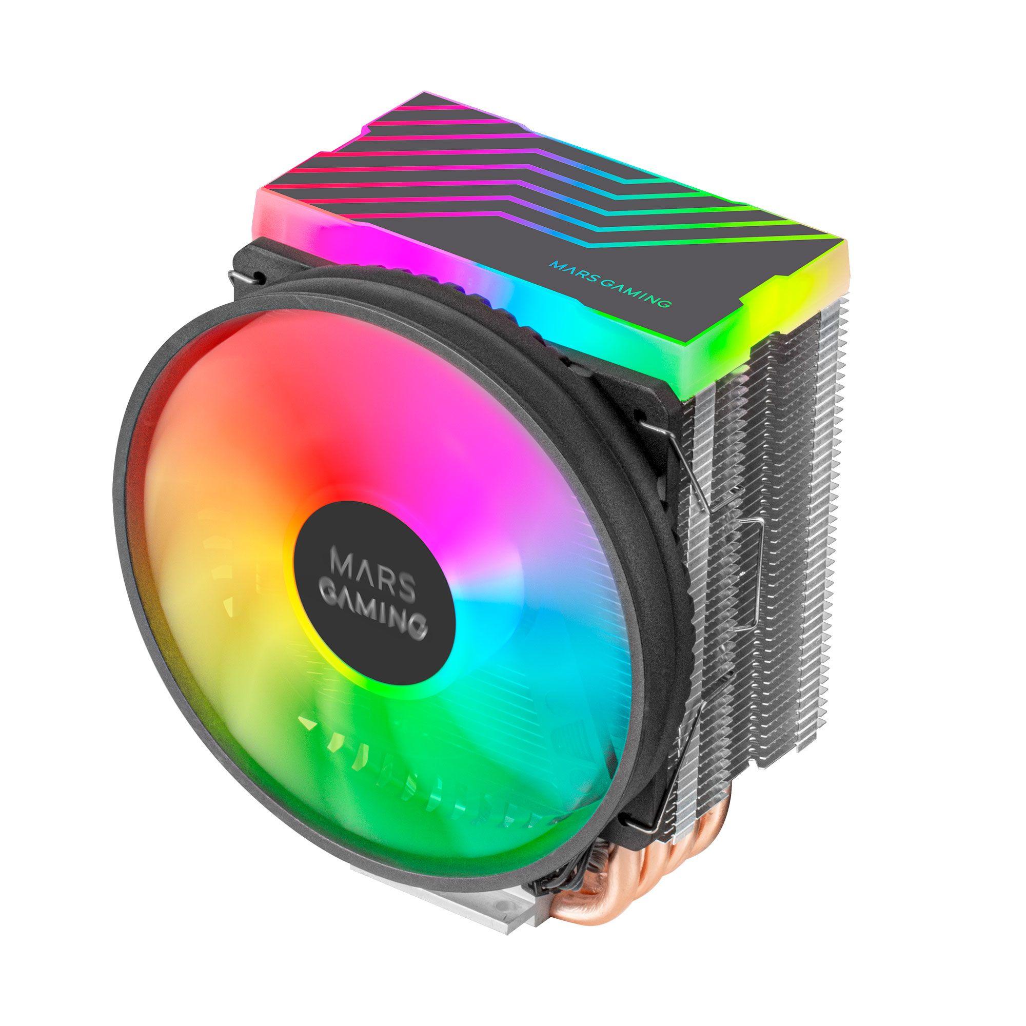 Cooler CPU MARS GAMING MCPU44 (110 mm - 1600 RPM - Dual ARGB - Preto) — miniatura 3