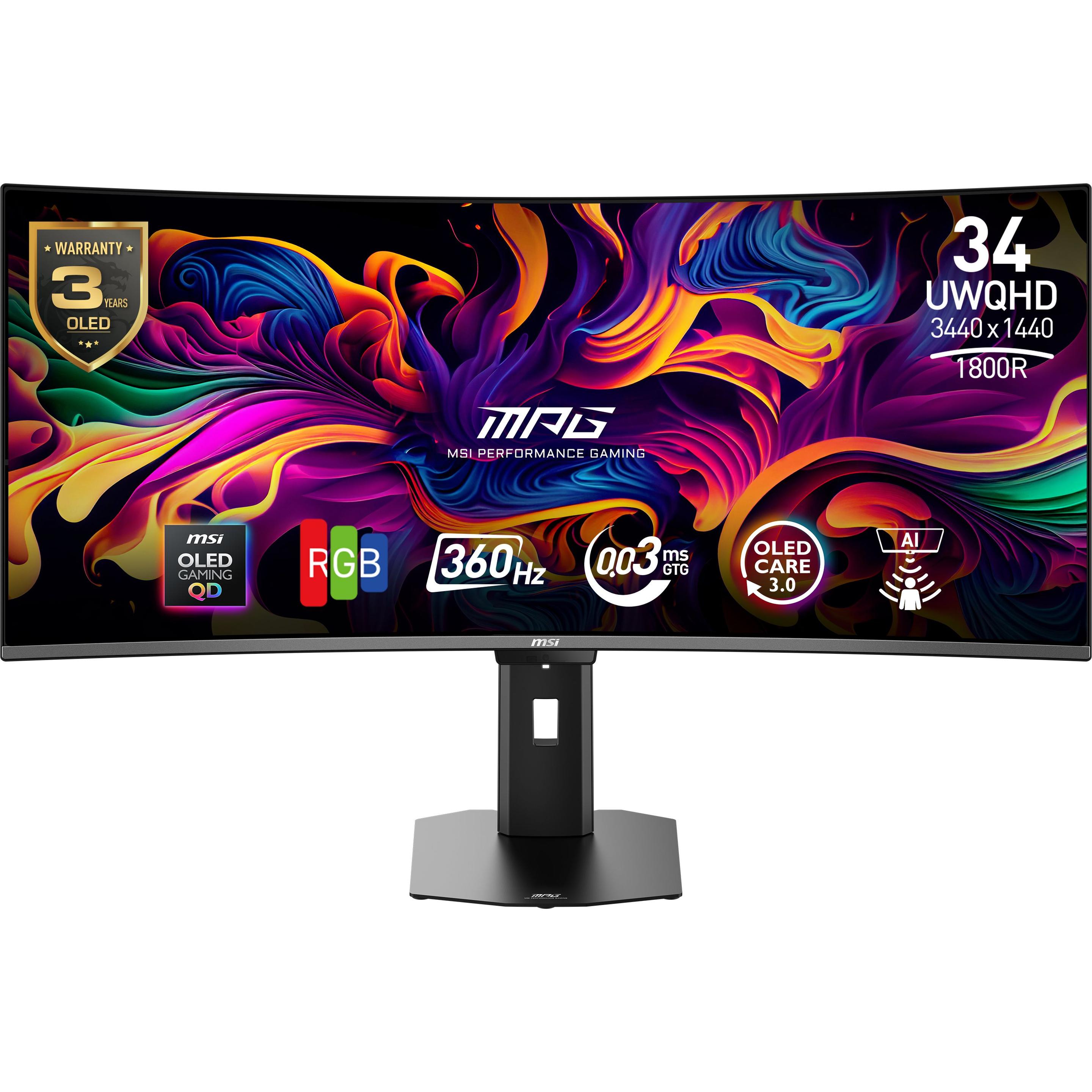 Monitor MSI MPG 341CQRDE QD-OLED X36 (34" - OLED - 360 Hz - Preto)