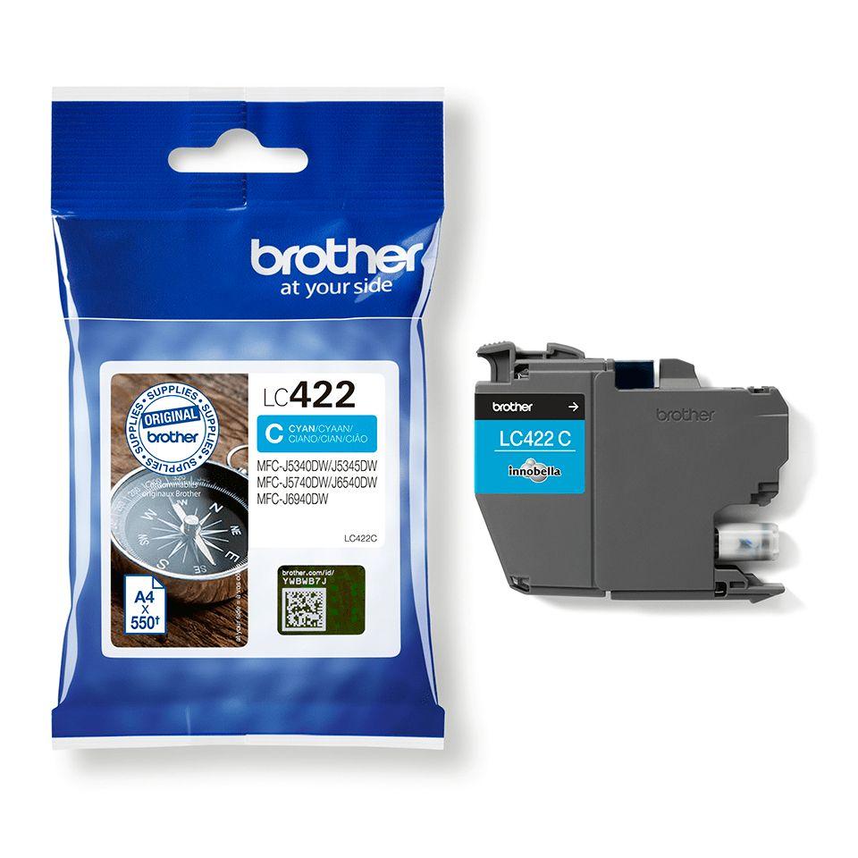 Tinteiro BROTHER LC422C (550 páginas - Ciano), miniatura 2