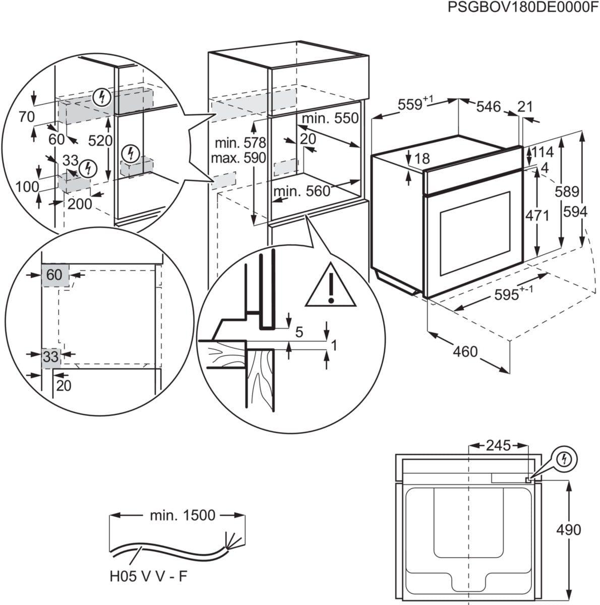Forno Encastre AEG BPS335160M (Forno elétrico - 71 L - 300 °C - Inox), miniatura 10