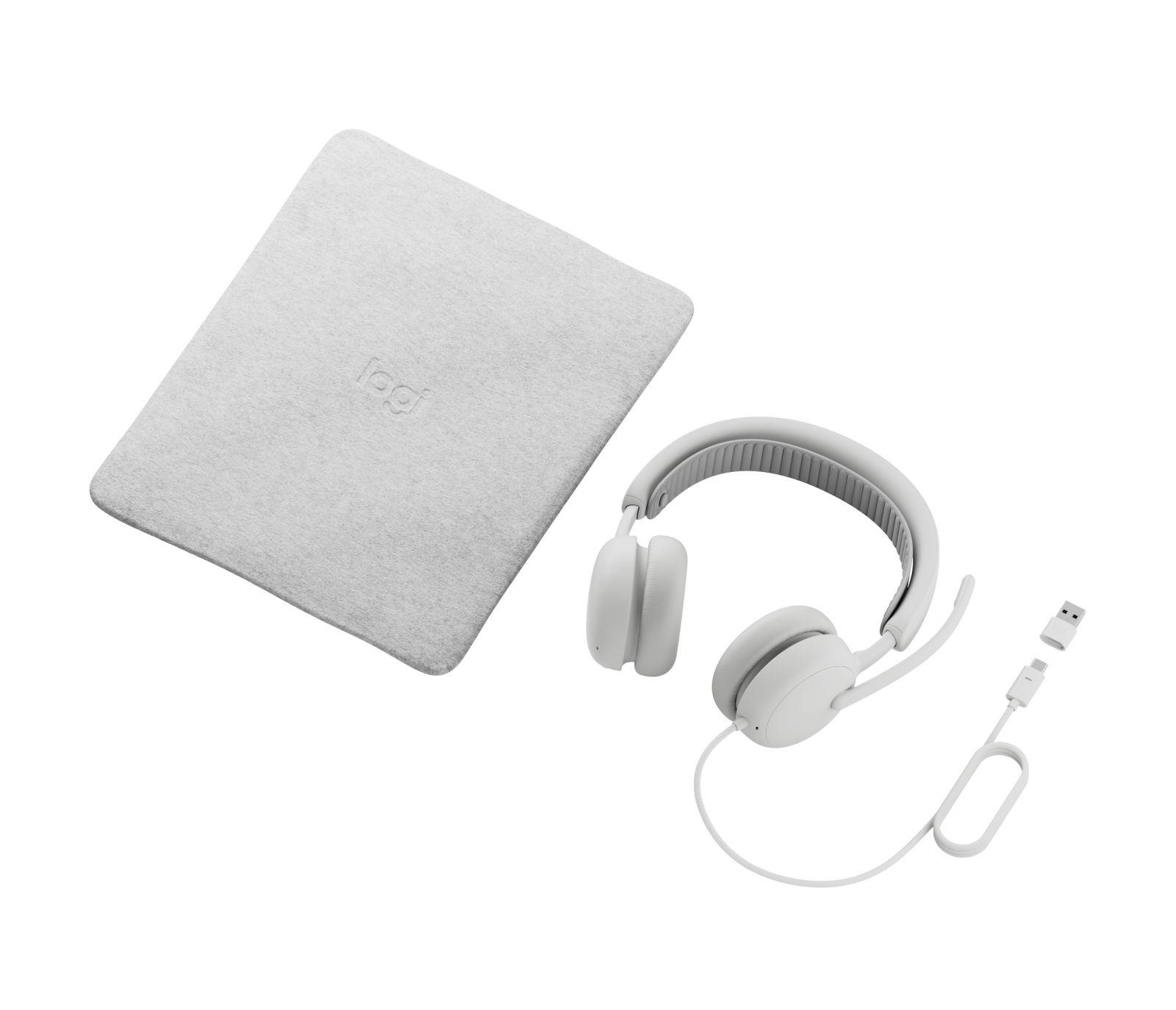 Headset LOGITECH Zone Wired 2 for Business (Binaural - Com fios - Supra-aural - Branco)