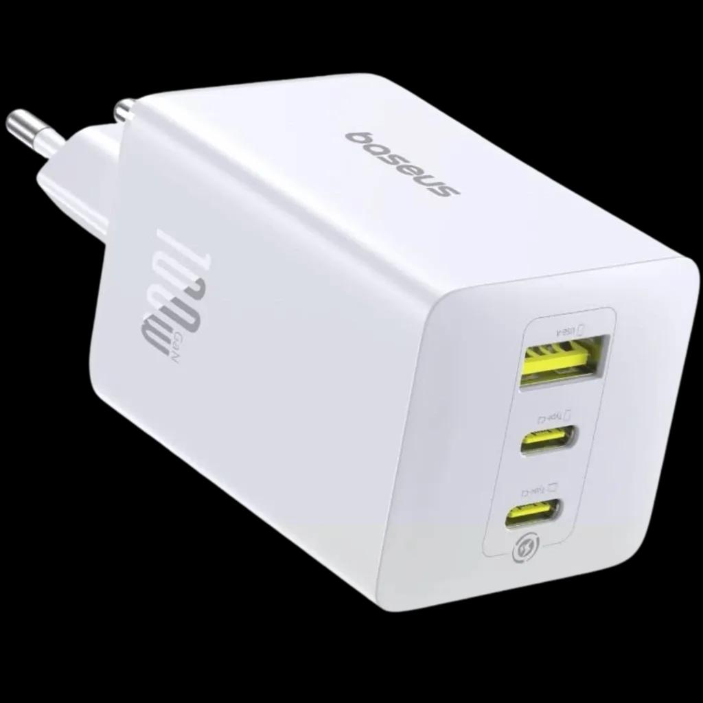 Carregador de Parede BASEUS EnerFill FE11 (Até 100 W - 100 W - GaN 6 - Branco)