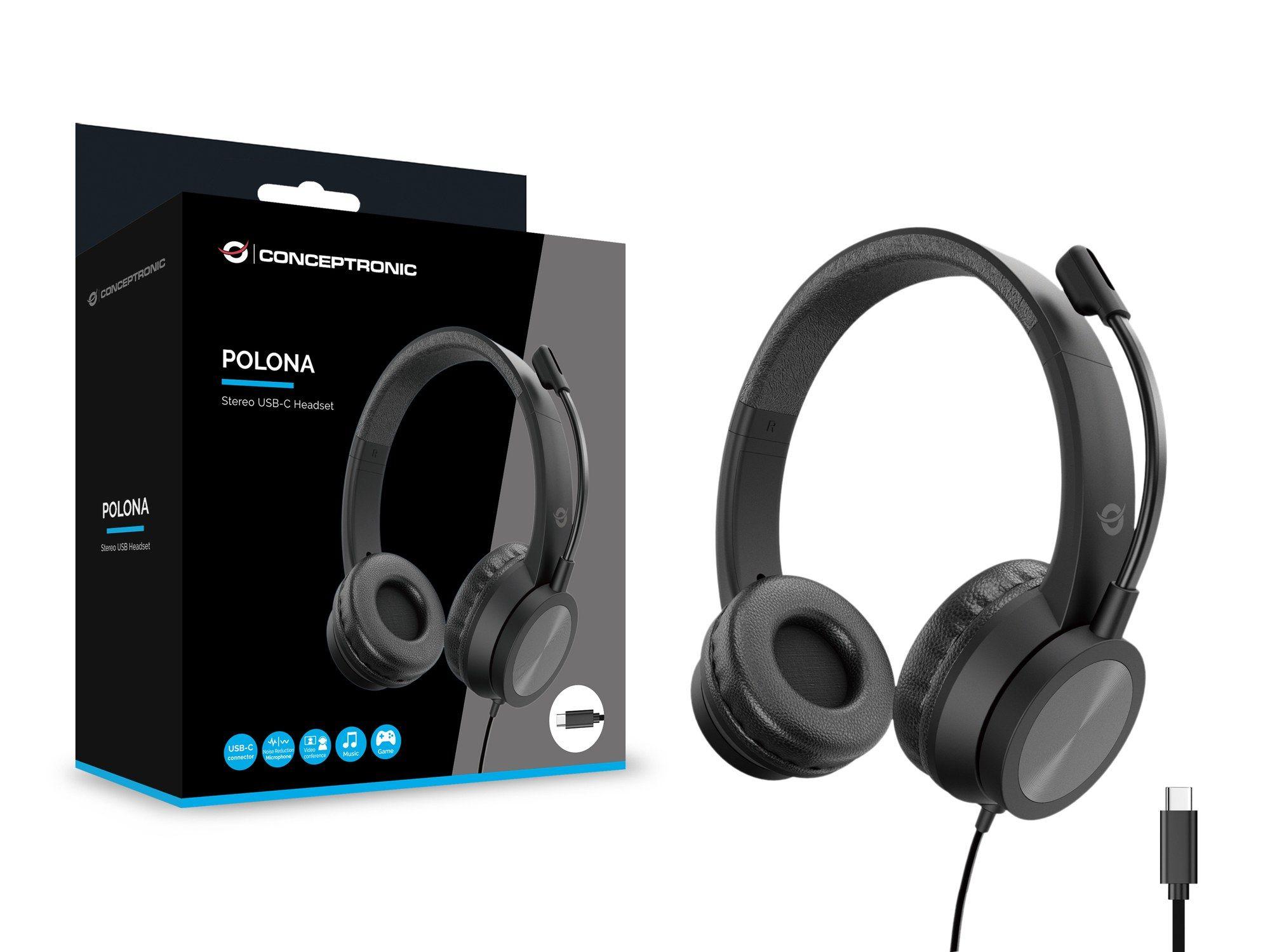 Headset CONCEPTRONIC POLONA05BC (Binaural - Com fios - Circum-aural - Preto) — miniatura 7