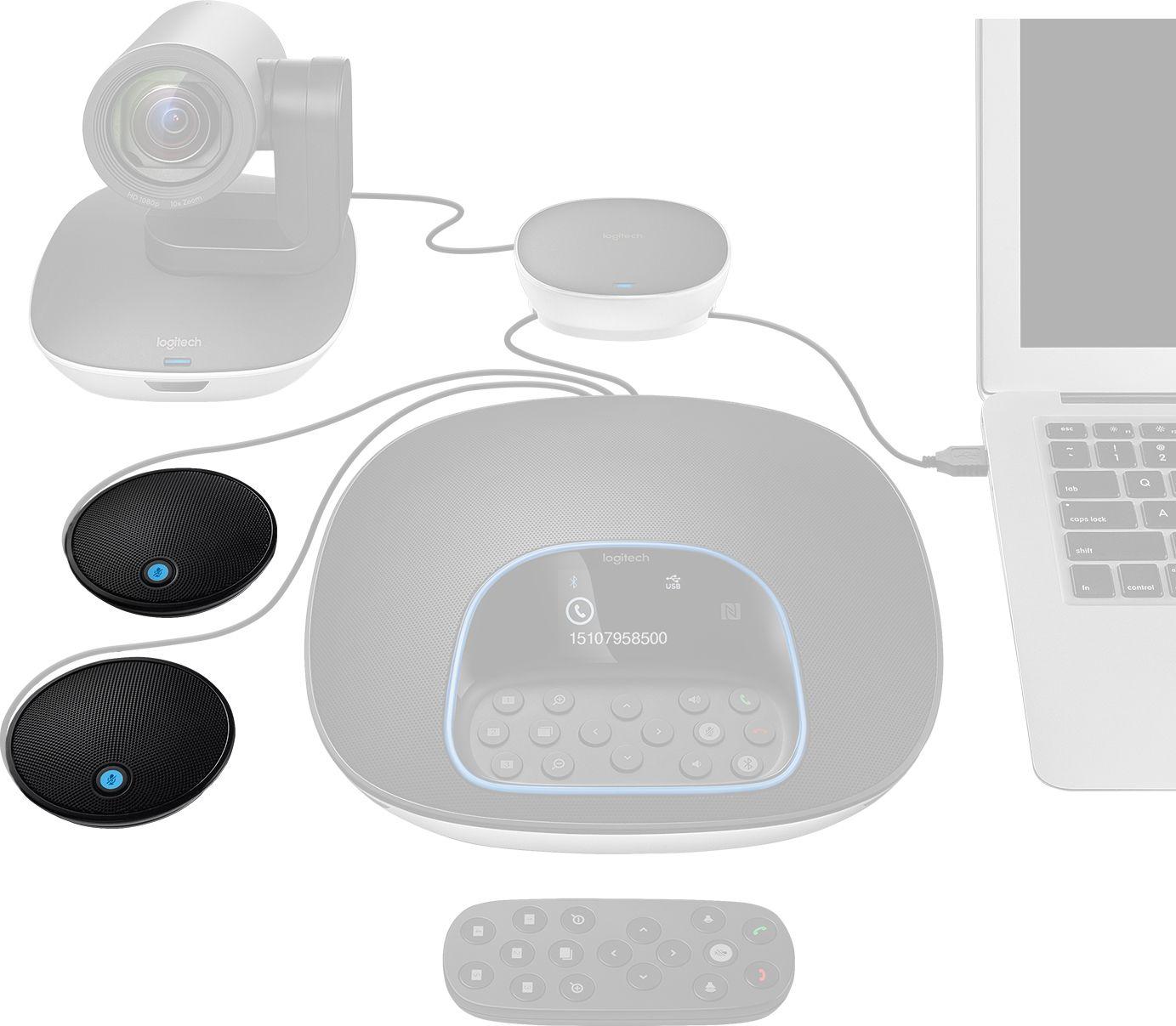 Microfone de Expansão LOGITECH Group (Microfone de mesa - Sem fios - Bluetooth/3.5 mm - Preto), miniatura 2