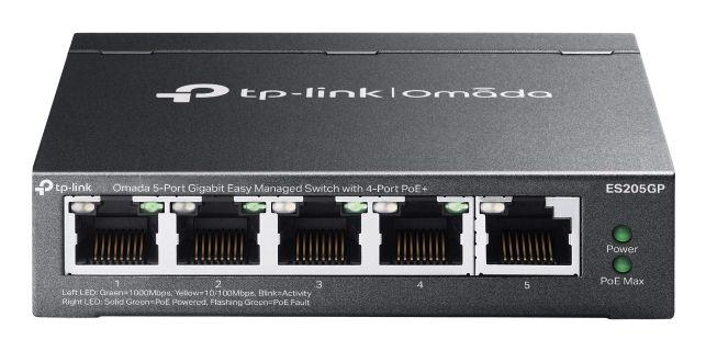 Switch TP-LINK Omada ES205GP (Gigabit Ethernet - 4 MB - 10 Gbit/s - Preto)
