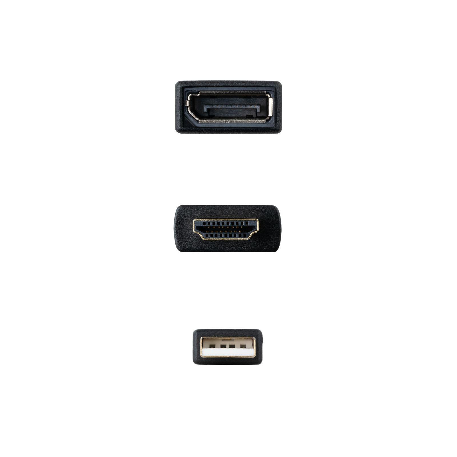 Adaptador HDMI para DisplayPort NANOCABLE 10.16.0205 (0,2 m - HDMI + USB Type-A - Preto), miniatura 3