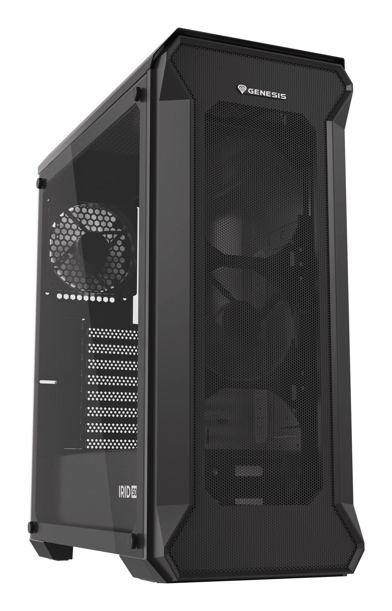 Caixa PC GENESIS Irid 505 V2 Midi Tower (ATX, Micro ATX, Mini-ITX - Midi Tower - 16,5 cm - Preto) — miniatura 3