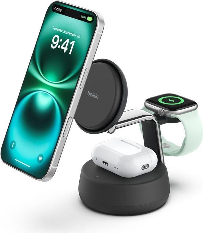 Carregador Sem Fios 3 em 1 BELKIN WIZ040KQCH (USB-C - Preto)
