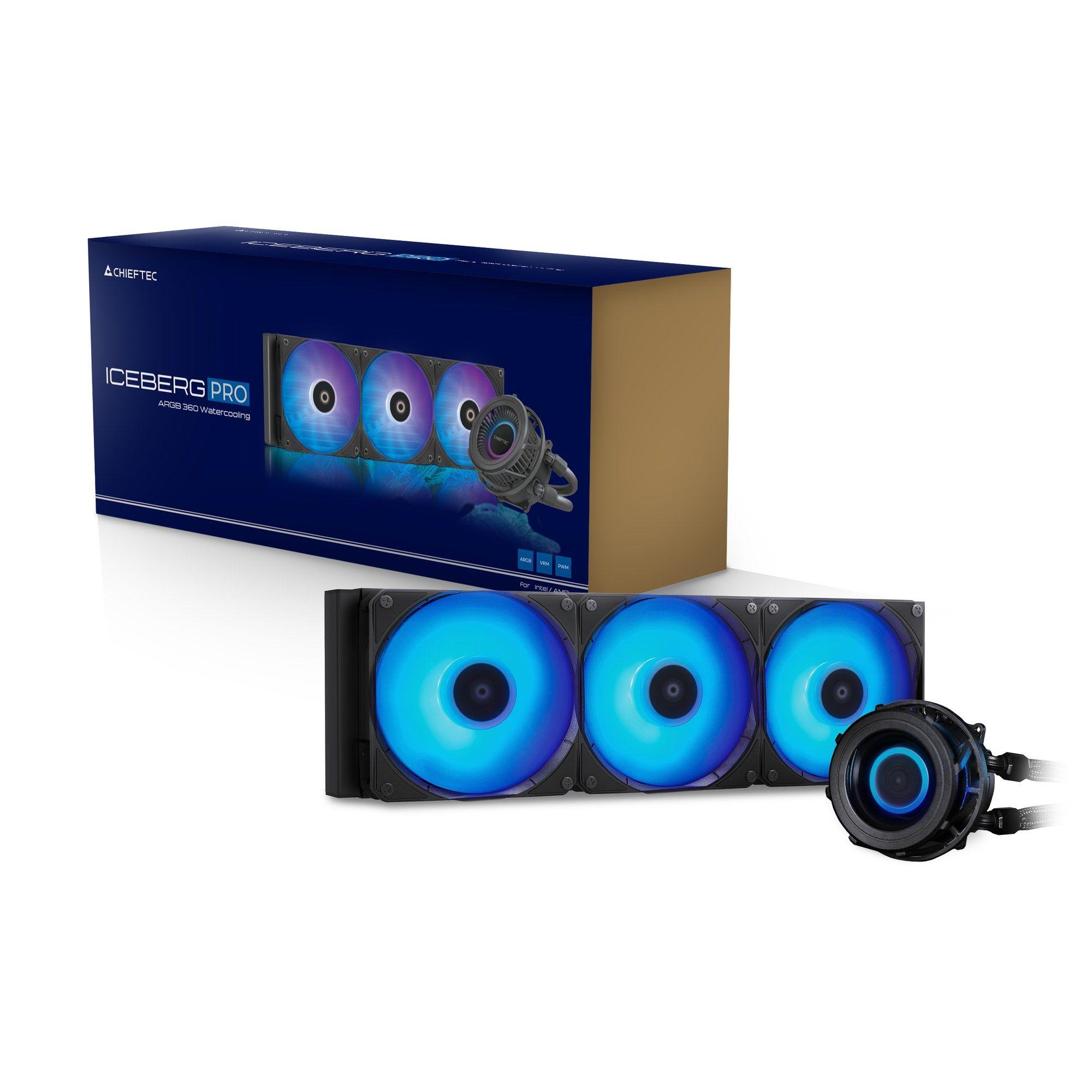 Sistema de Refrigeração Líquida AIO CHIEFTEC ICEBERG PRO 360 RGB CLC-360-VRM-RGB (120 mm - 2200 RPM - Multi - Preto), miniatura 10