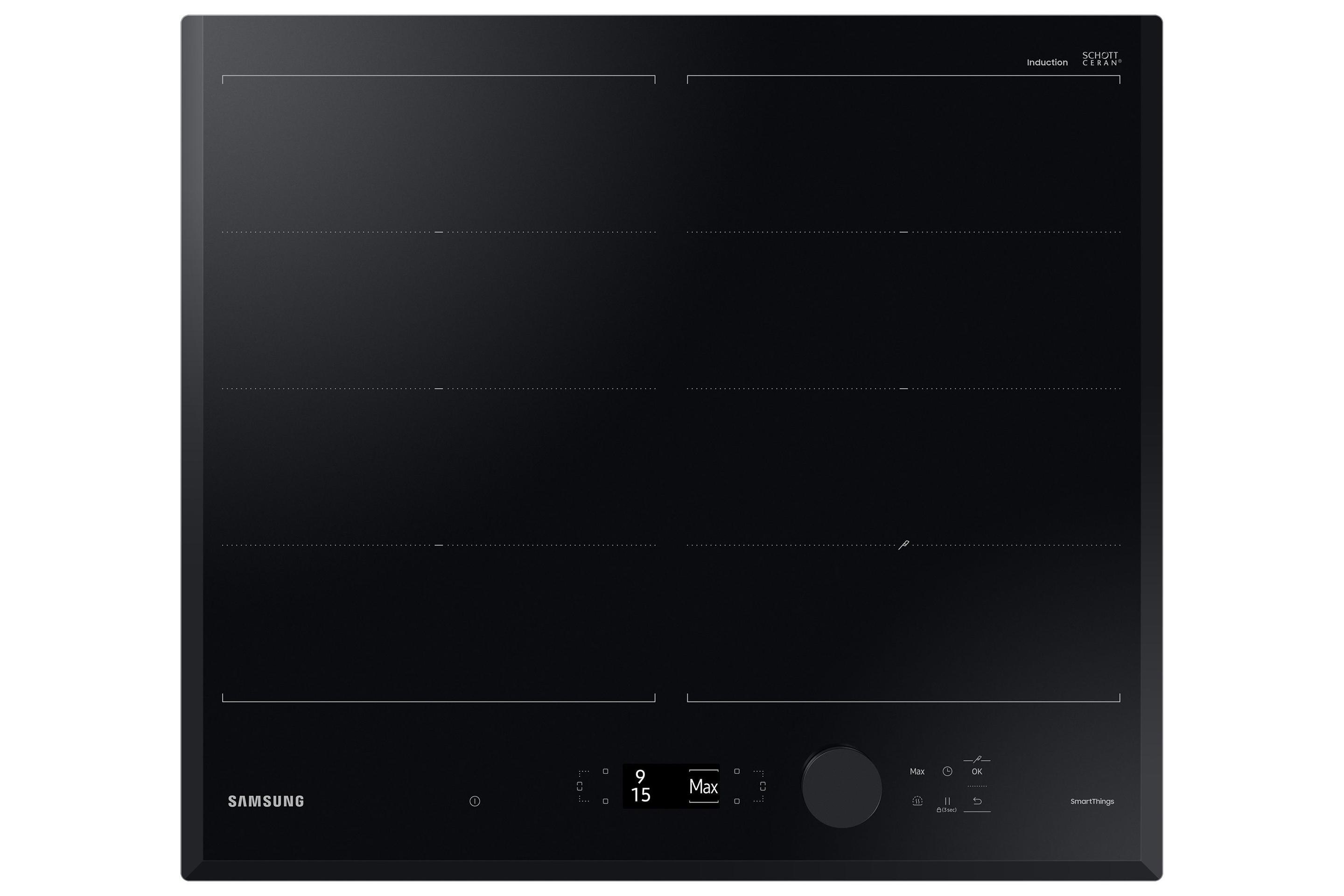 Placa de Indução de Encastre SAMSUNG NZ64B7799KKU1 (4 zonas - 7400 W - Toque - Preto)
