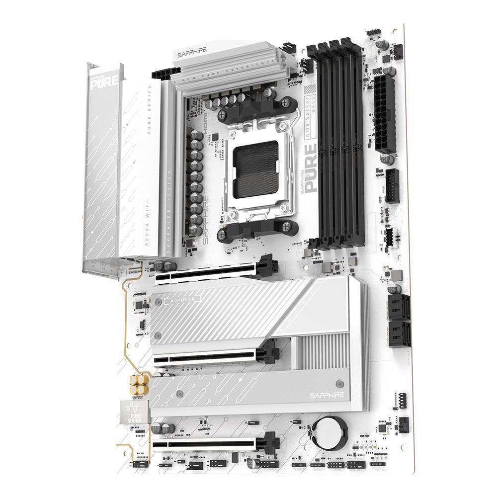 Motherboard SAPPHIRE PURE B850A WIFI7 (AM5 - ATX - Duplo canal - Branco), miniatura 3