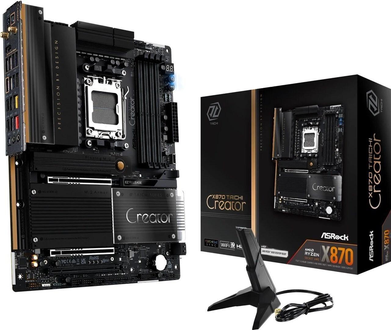 Motherboard ASROCK X870 Taichi Creator AM5 (AM5 - ATX - Duplo canal - Preto)
