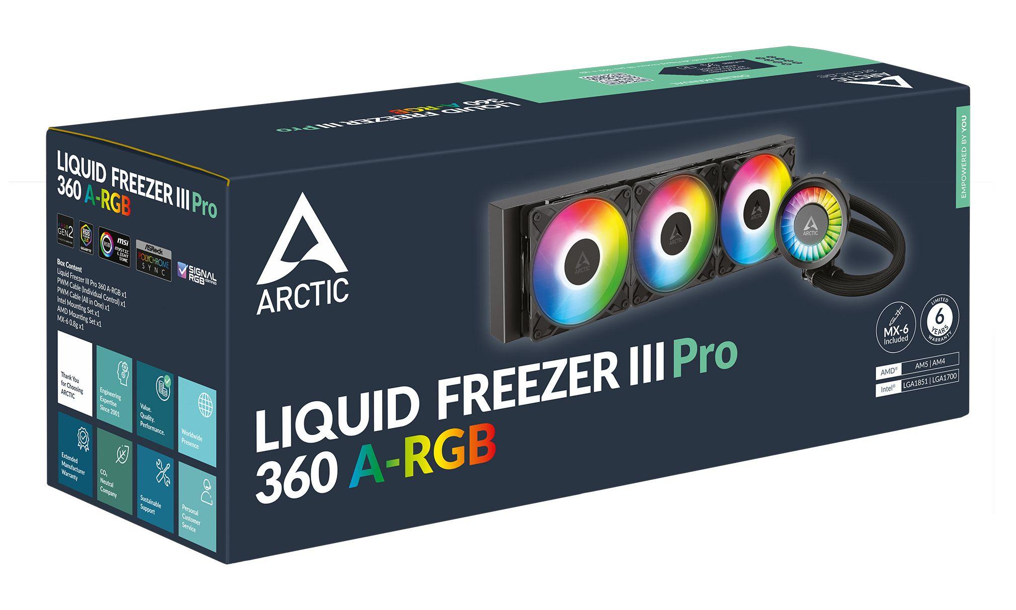 Sistema de Refrigeração Líquida ARCTIC Liquid Freezer III Pro 360 A-RGB (12 cm - 3000 RPM - Multi - Preto) — miniatura 6