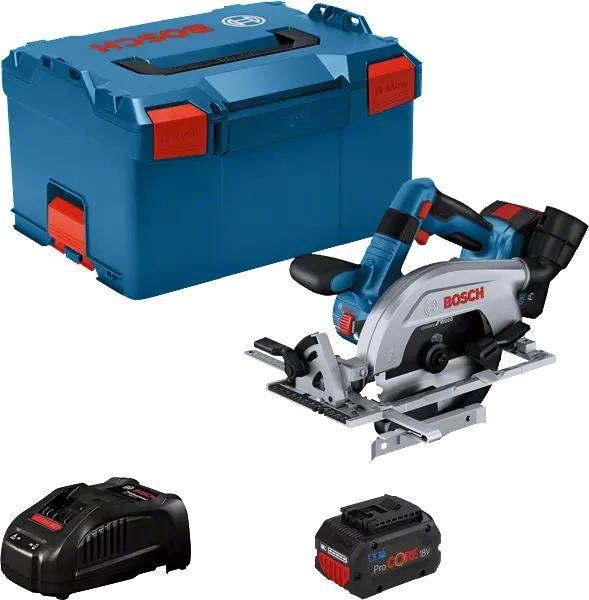 Serra Circular a Bateria BOSCH GKS 18V-57-2 Professional (18 V - A bateria - Li-Ion ProCORE18V - Azul/Preto)
