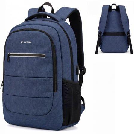Mochila para Portátil SUBBLIM City Plus (Até 15,6" - 20 L - Azul)