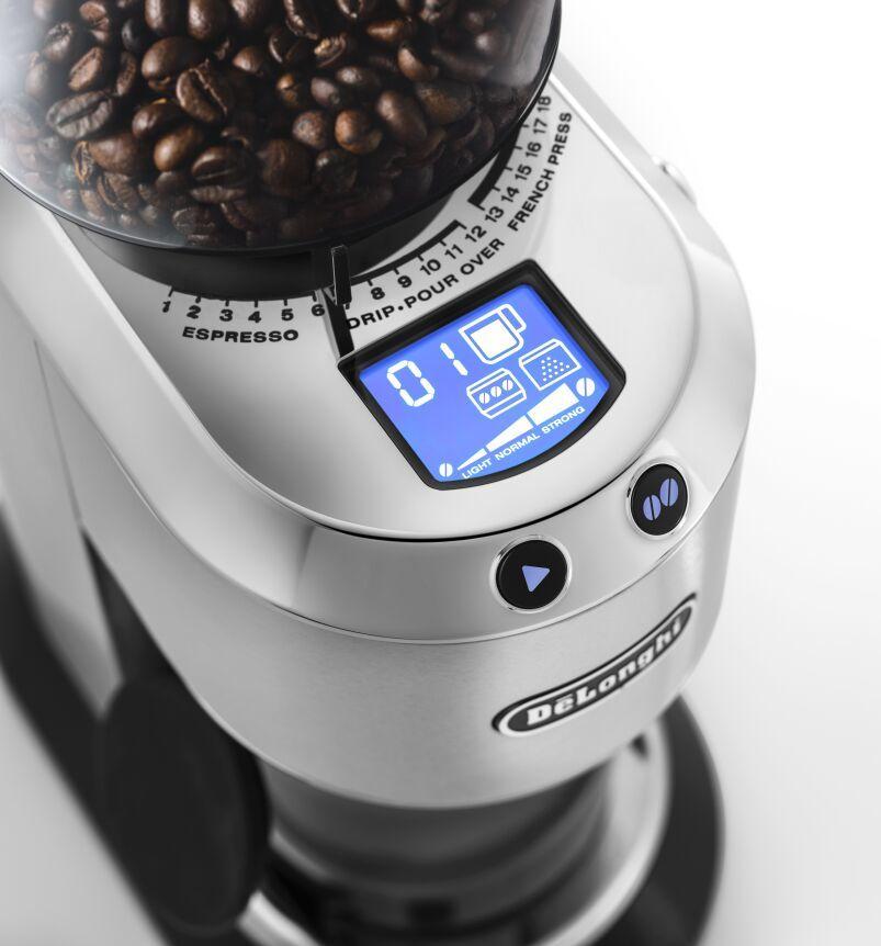 Moinho de Café Elétrico DELONGHI Dedica KG 521.M (350 g - Altura 38,2 cm - Prateado), miniatura 4