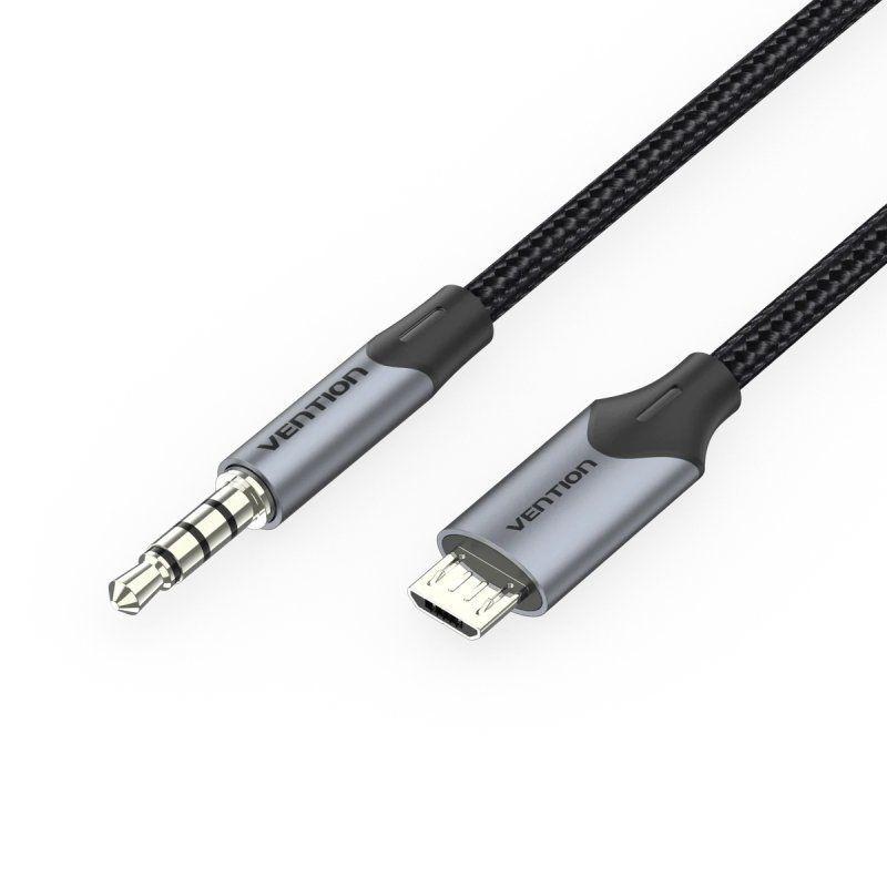 Cabo de Áudio Micro USB para Jack 3,5 mm VENTION BDGBH (2 m - Preto)