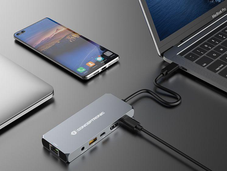 Docking Station USB-C CONCEPTRONIC DONN22G (Cinzento) — miniatura 7
