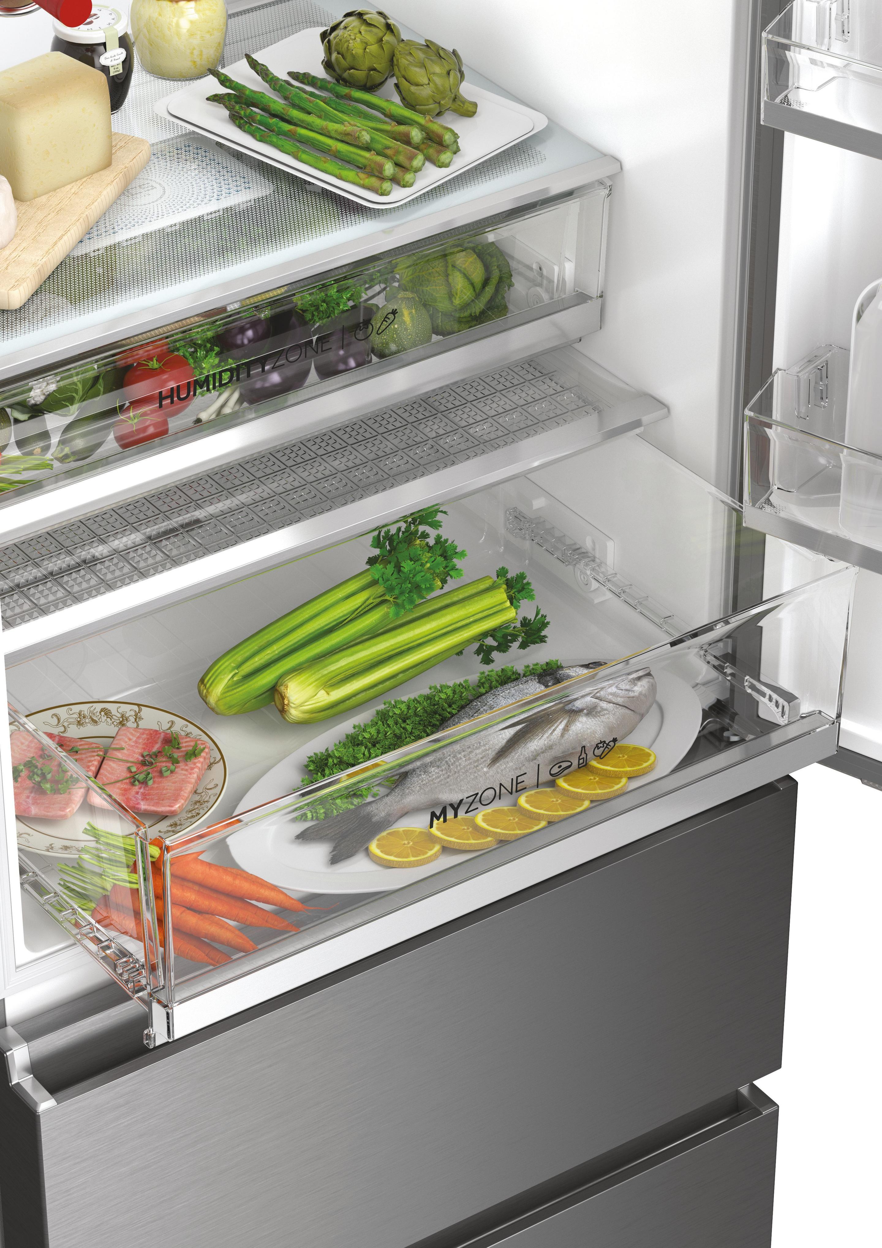 Frigorífico Combinado Independente HAIER 3D 70 Série 7 HTW7720ENMP (483 l - hOn - 200,6x70x67,5 cm - Cinzento) — miniatura 5
