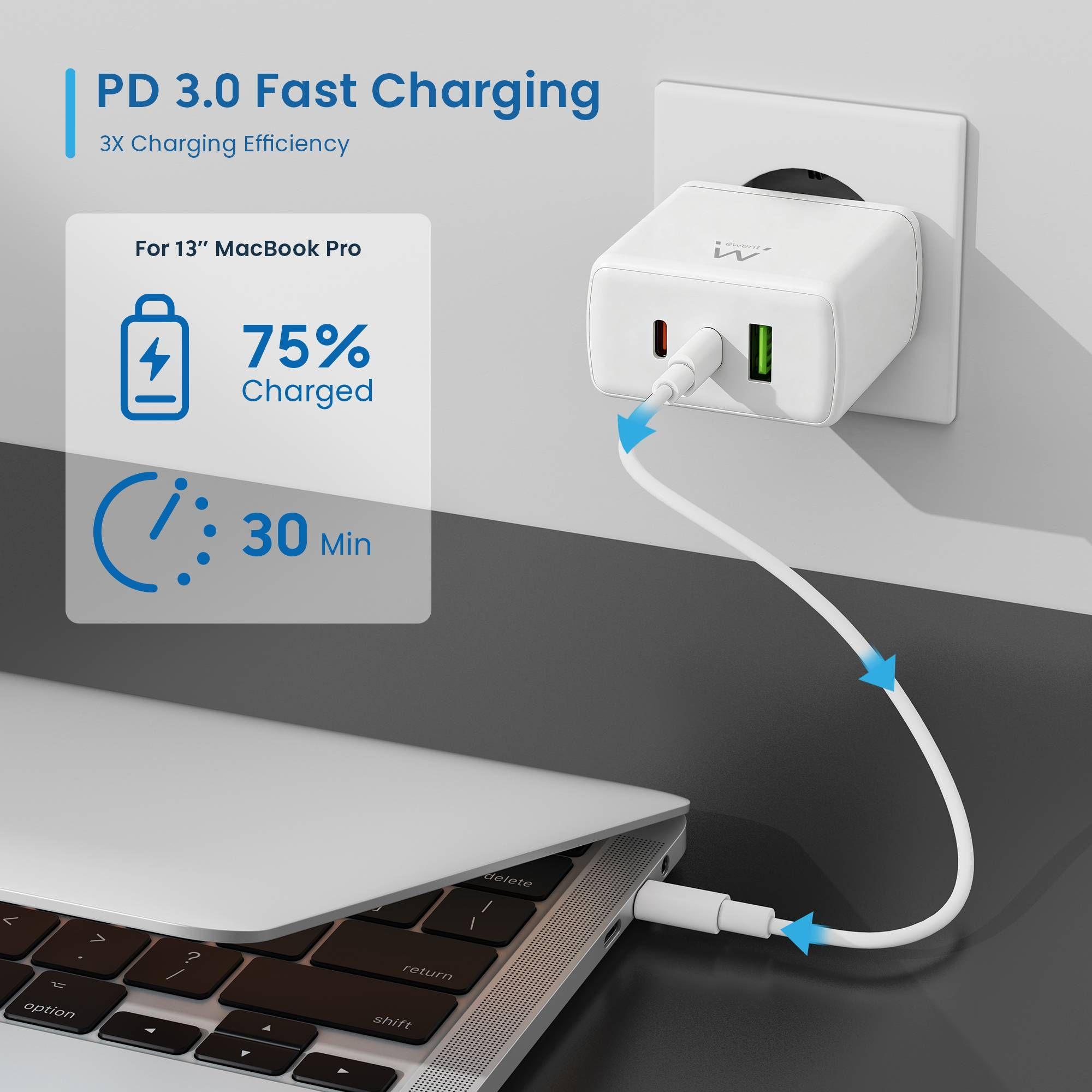Carregador EWENT EW1333 (65 W - Branco) — miniatura 5